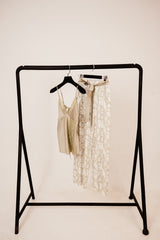 Pistachio Bloom Satin & Lace Lounge Set 04129