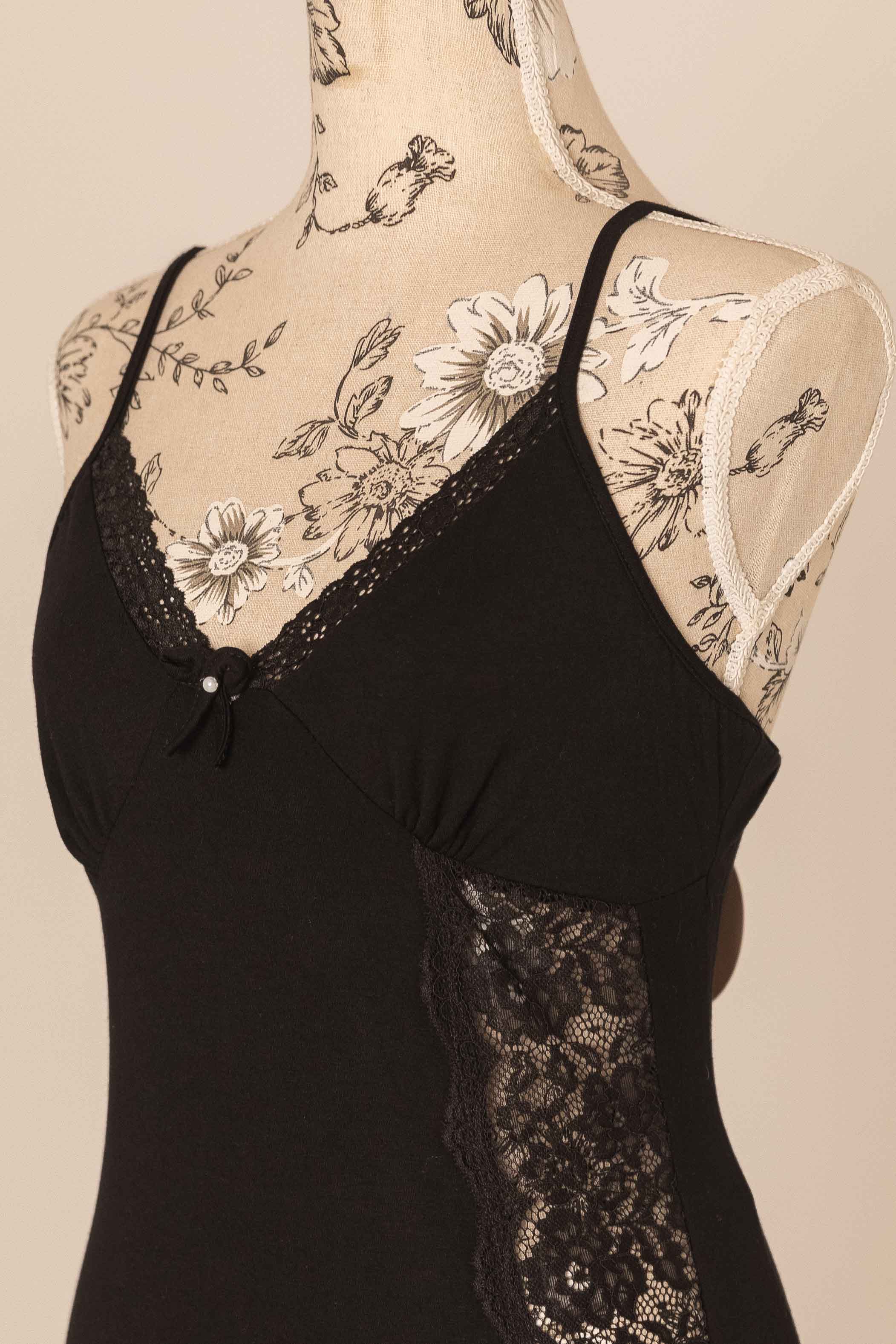 Cotton Lace-trim Nightdress 7566