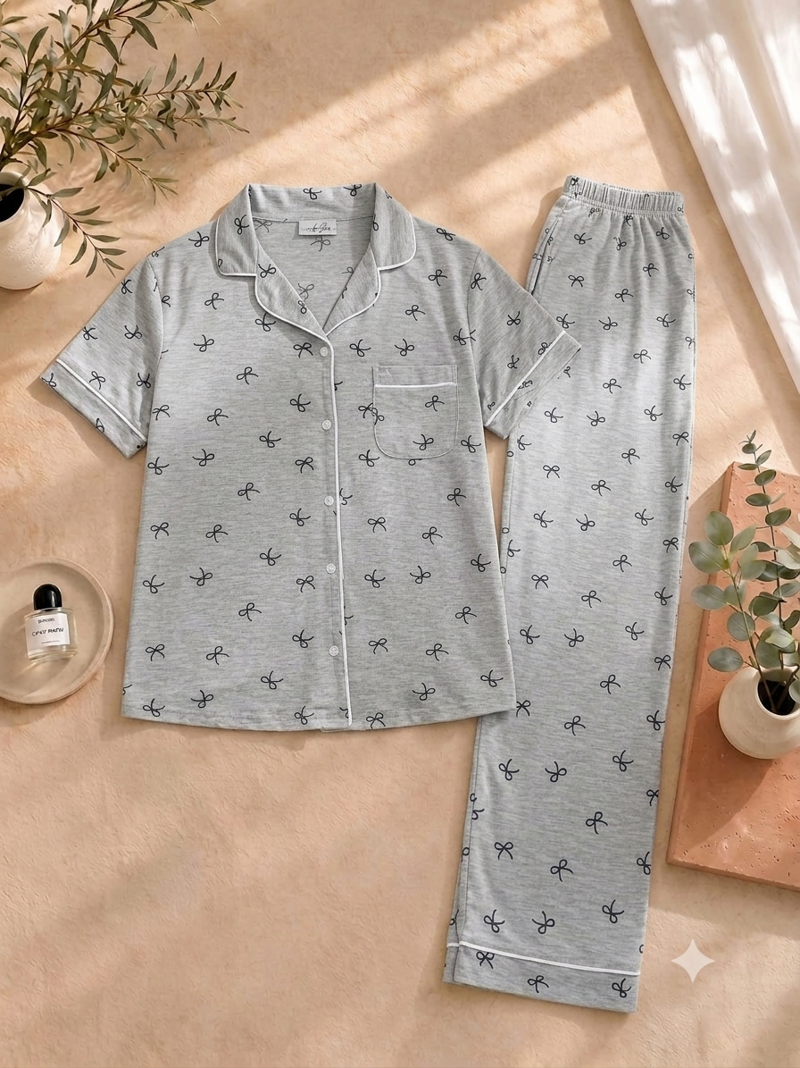 Ribbon collection short sleeves 🎀 Gray
