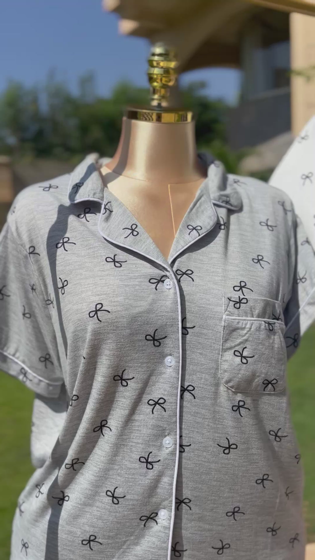Ribbon collection short sleeves 🎀 Gray