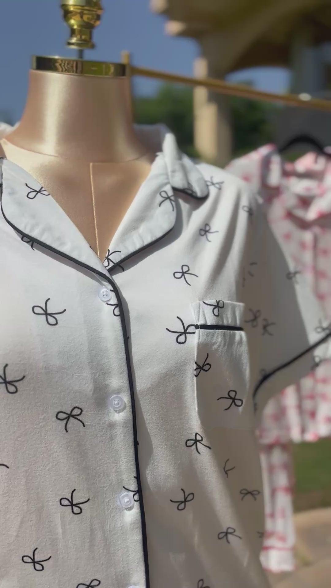 Ribbon collection short sleeves 🎀 White/black