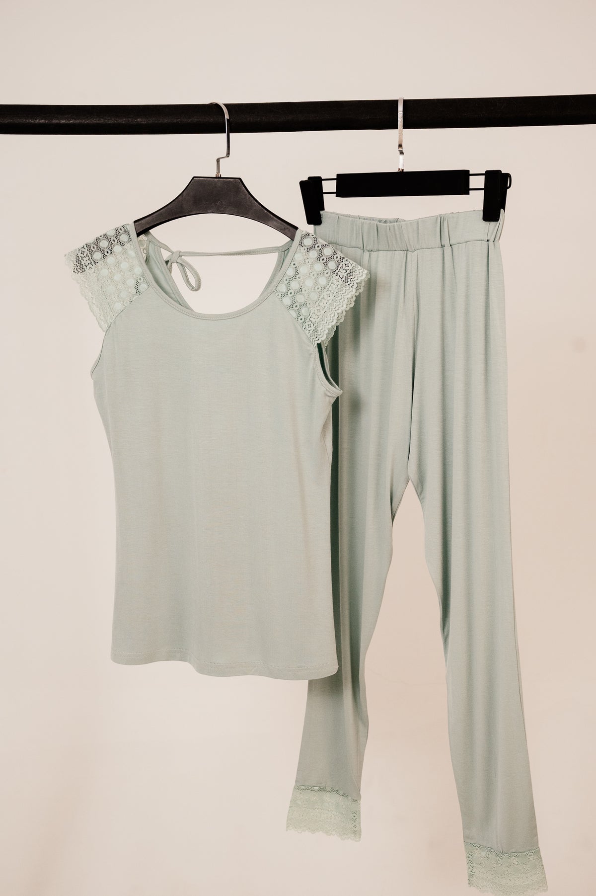 Lace shoulder PJ set 7728
