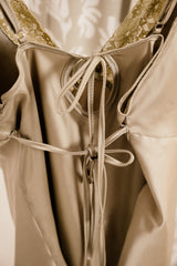 Pistachio Bloom Satin & Lace Lounge Set